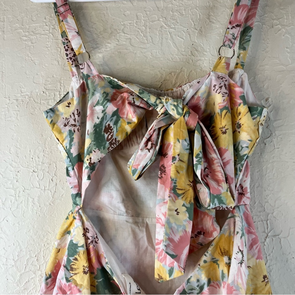 Selfie Leslie Provence Bloom Tiered Floral Mini Dress Multi Blush - Picture 9 of 13